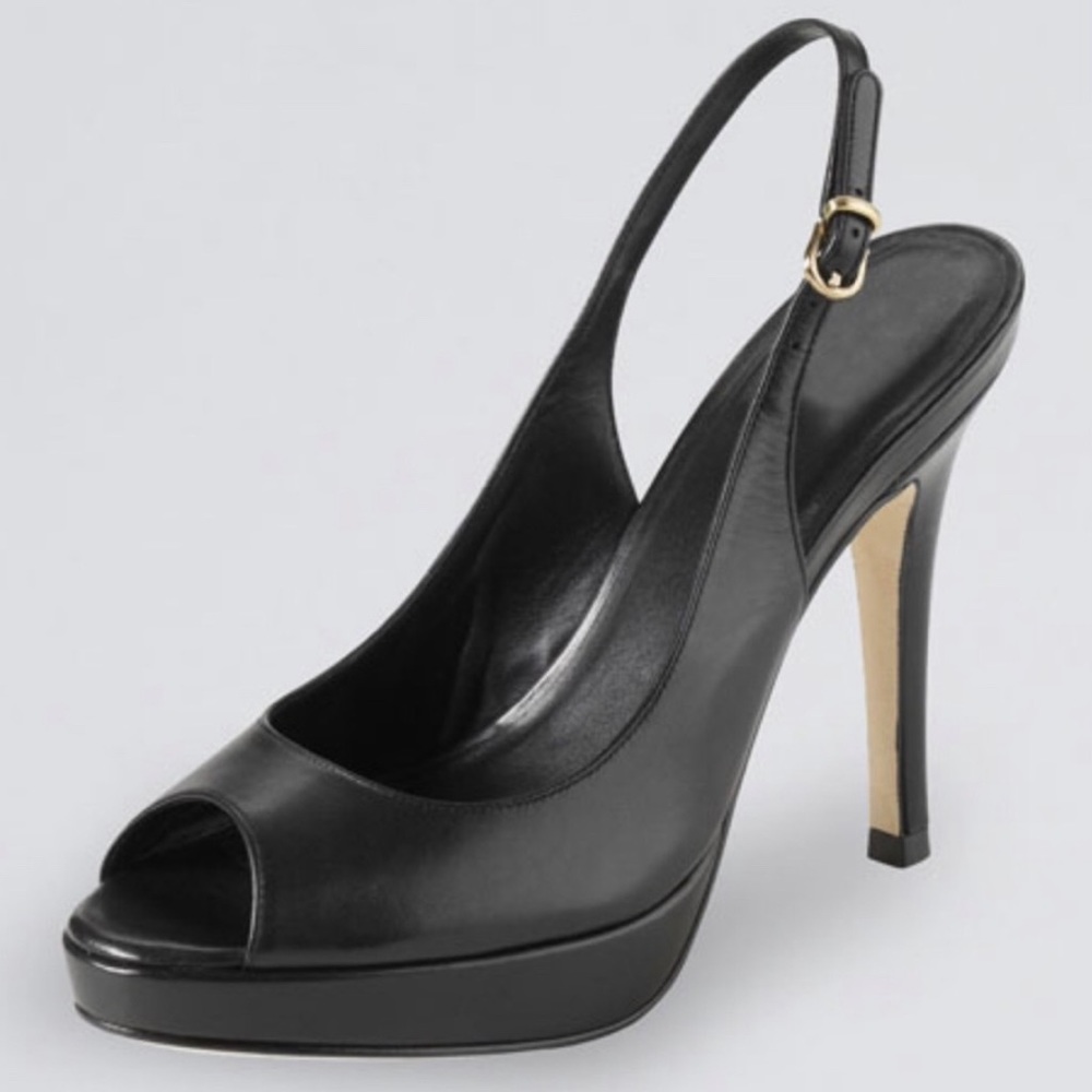 Nike Air Cole Haan platform peep-toe sling back high heels 4.5” black size 10B